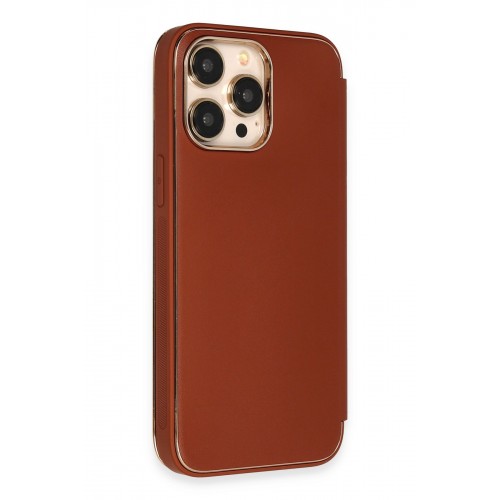 Newface iPhone 13 Pro Kılıf Dolpin Kapaklı - Kahverengi Newface iPhone 13 Pro Kılıf Dolpin Kapaklı - Kahverengi