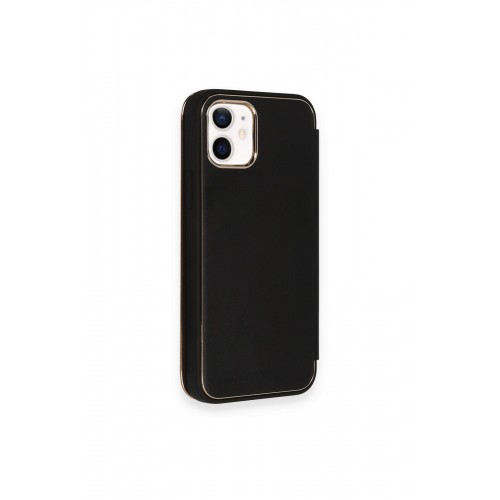 Newface iPhone 12 Kılıf Dolpin Kapaklı - Siyah Newface iPhone 12 Kılıf Dolpin Kapaklı - Siyah