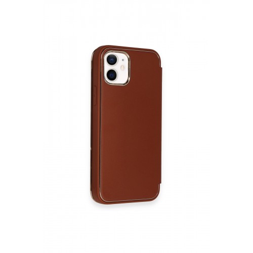 Newface iPhone 12 Kılıf Dolpin Kapaklı - Kahverengi Newface iPhone 12 Kılıf Dolpin Kapaklı - Kahverengi