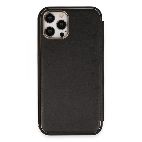 Newface iPhone 12 Pro Kılıf Dolpin Kapaklı - Siyah Newface iPhone 12 Pro Kılıf Dolpin Kapaklı - Siyah