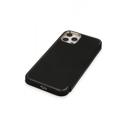 Newface iPhone 12 Pro Kılıf Dolpin Kapaklı - Siyah Newface iPhone 12 Pro Kılıf Dolpin Kapaklı - Siyah