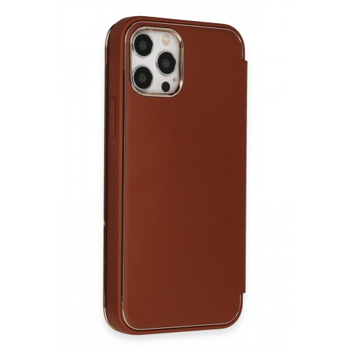 Newface iPhone 12 Pro Kılıf Dolpin Kapaklı - Kahverengi Newface iPhone 12 Pro Kılıf Dolpin Kapaklı - Kahverengi