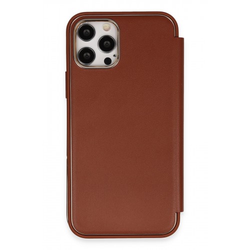 Newface iPhone 12 Pro Kılıf Dolpin Kapaklı - Kahverengi Newface iPhone 12 Pro Kılıf Dolpin Kapaklı - Kahverengi