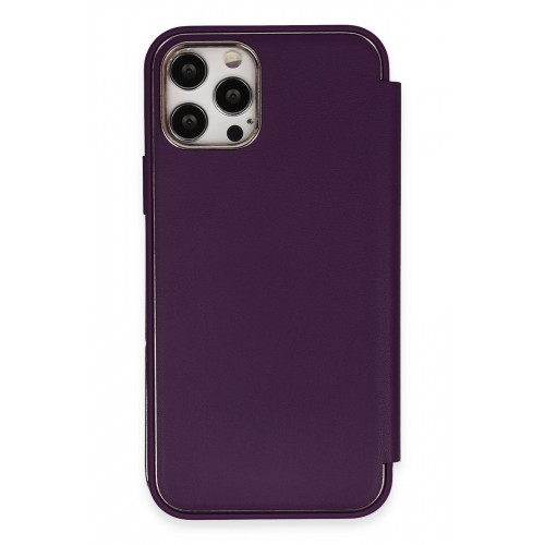 Newface iPhone 12 Pro Kılıf Dolpin Kapaklı - Derin Mor Newface iPhone 12 Pro Kılıf Dolpin Kapaklı - Derin Mor