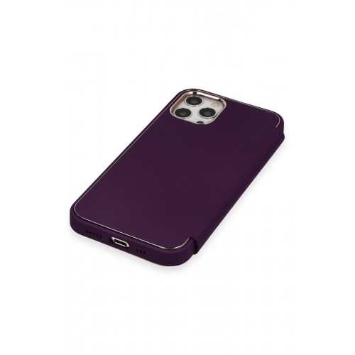 Newface iPhone 12 Pro Kılıf Dolpin Kapaklı - Derin Mor Newface iPhone 12 Pro Kılıf Dolpin Kapaklı - Derin Mor