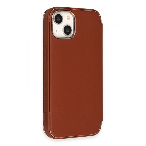 Newface iPhone 14 Kılıf Dolpin Kapaklı - Kahverengi Newface iPhone 14 Kılıf Dolpin Kapaklı - Kahverengi