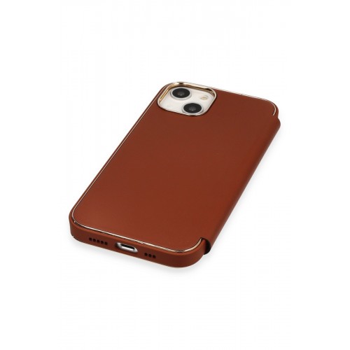 Newface iPhone 14 Kılıf Dolpin Kapaklı - Kahverengi Newface iPhone 14 Kılıf Dolpin Kapaklı - Kahverengi