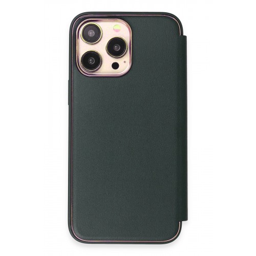 Newface iPhone 14 Pro Kılıf Dolpin Kapaklı - Koyu Yeşil Newface iPhone 14 Pro Kılıf Dolpin Kapaklı - Koyu Yeşil