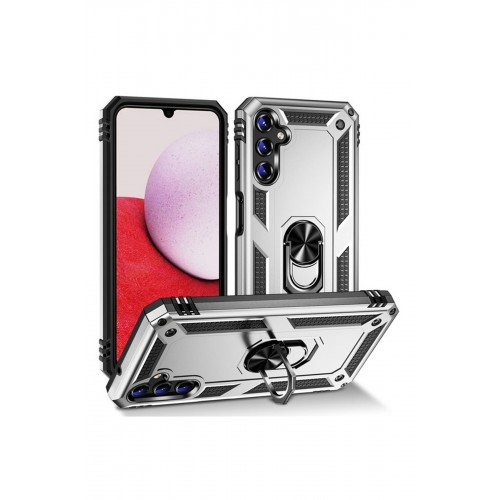 Newface Samsung Galaxy A04S Kılıf Sofya Yüzüklü Silikon Kapak - Gümüş Newface Samsung Galaxy A04S Kılıf Sofya Yüzüklü Silikon Kapak - Gümüş