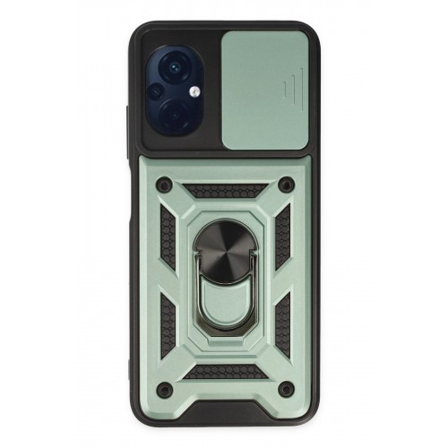 Newface Xiaomi Poco M5 Kılıf Pars Lens Yüzüklü Silikon - Yeşil