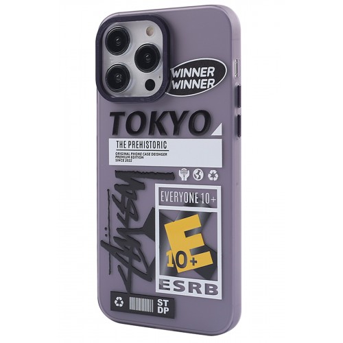 Newface iPhone 13 Pro Max Kılıf Prada Desenli Kapak - Prada Mor - 2 Newface iPhone 13 Pro Max Kılıf Prada Desenli Kapak - Prada Mor - 2