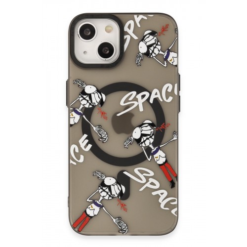 Newface iPhone 14 Kılıf Apollo Magneticsafe Desenli Kapak - Apollo Siyah - 3 Newface iPhone 14 Kılıf Apollo Magneticsafe Desenli Kapak - Apollo Siyah - 3