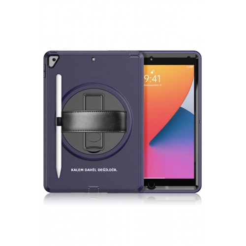 Newface iPad 10.2 (8.nesil) Kılıf Hand Strap Tablet Kılıfı - Lacivert Newface iPad 10.2 (8.nesil) Kılıf Hand Strap Tablet Kılıfı - Lacivert
