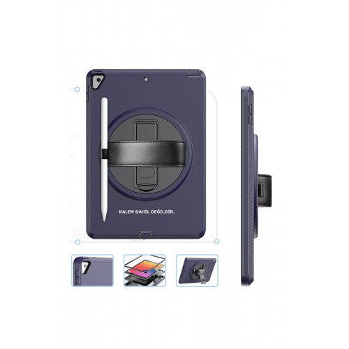 Newface iPad 10.2 (8.nesil) Kılıf Hand Strap Tablet Kılıfı - Lacivert Newface iPad 10.2 (8.nesil) Kılıf Hand Strap Tablet Kılıfı - Lacivert