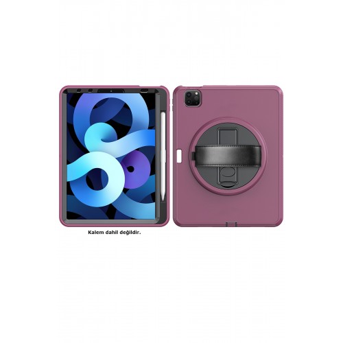 Newface iPad Pro 11 (2018) Kılıf Hand Strap Tablet Kılıfı - Mürdüm Newface iPad Pro 11 (2018) Kılıf Hand Strap Tablet Kılıfı - Mürdüm