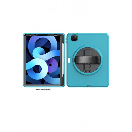 Newface iPad Pro 11 (2020) Kılıf Hand Strap Tablet Kılıfı - Turkuaz Newface iPad Pro 11 (2020) Kılıf Hand Strap Tablet Kılıfı - Turkuaz