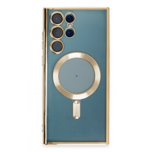 Newface Samsung Galaxy S22 Ultra Kılıf Kross Magneticsafe Kapak - Gold
