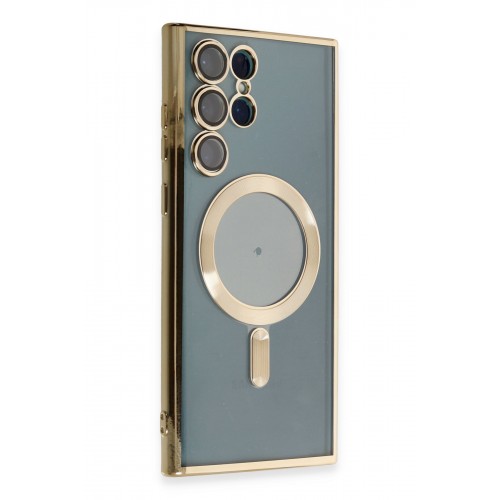 Newface Samsung Galaxy S22 Ultra Kılıf Kross Magneticsafe Kapak - Gold Newface Samsung Galaxy S22 Ultra Kılıf Kross Magneticsafe Kapak - Gold