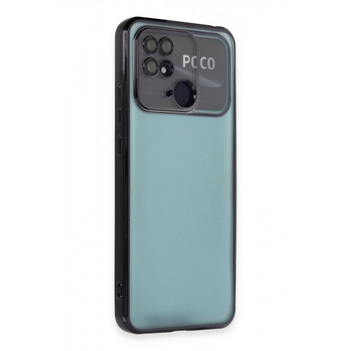 Newface Xiaomi Poco C40 Kılıf Razer Lensli Silikon - Siyah