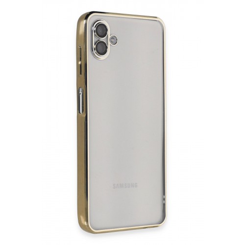Newface Samsung Galaxy A04 Kılıf Razer Lensli Silikon - Gold