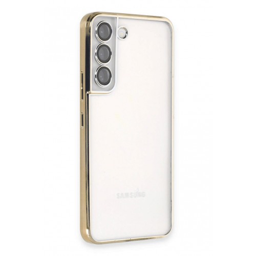 Newface Samsung Galaxy S22 Kılıf Razer Lensli Silikon - Gold