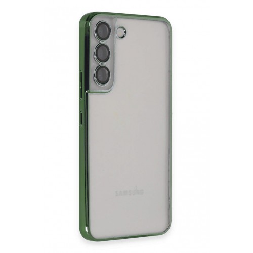 Newface Samsung Galaxy S22 Kılıf Razer Lensli Silikon - Yeşil