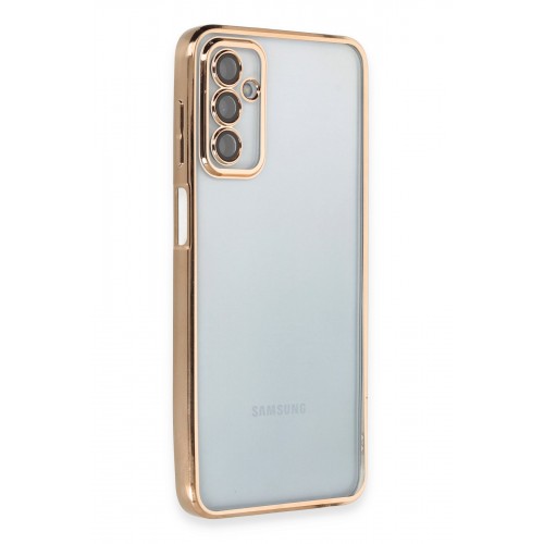 Newface Samsung Galaxy M23 Kılıf Razer Lensli Silikon - Gold Newface Samsung Galaxy M23 Kılıf Razer Lensli Silikon - Gold