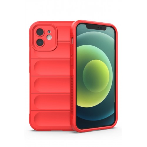 Newface iPhone 12 Kılıf Optimum Silikon - Kırmızı