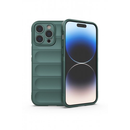 Newface iPhone 14 Pro Kılıf Optimum Silikon - Koyu Yeşil