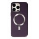 Newface iPhone 13 Pro Kılıf Coco Deri Magneticsafe Silikon - Derin Mor