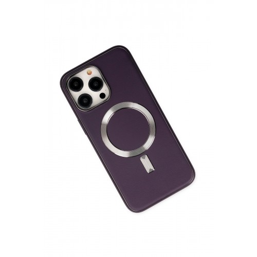 Newface iPhone 13 Pro Kılıf Coco Deri Magneticsafe Silikon - Derin Mor Newface iPhone 13 Pro Kılıf Coco Deri Magneticsafe Silikon - Derin Mor