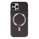 Newface iPhone 12 Pro Max Kılıf Coco Deri Magneticsafe Silikon - Derin Mor