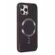 Newface iPhone 12 Pro Max Kılıf Coco Deri Magneticsafe Silikon - Derin Mor
