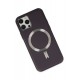 Newface iPhone 12 Pro Max Kılıf Coco Deri Magneticsafe Silikon - Derin Mor