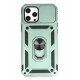 Newface iPhone 12 Pro Max Kılıf Pars Lens Yüzüklü Silikon - Yeşil