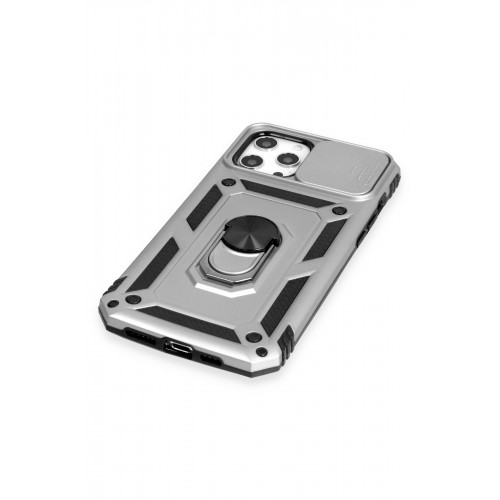 Newface iPhone 12 Pro Max Kılıf Pars Lens Yüzüklü Silikon - Gümüş Newface iPhone 12 Pro Max Kılıf Pars Lens Yüzüklü Silikon - Gümüş