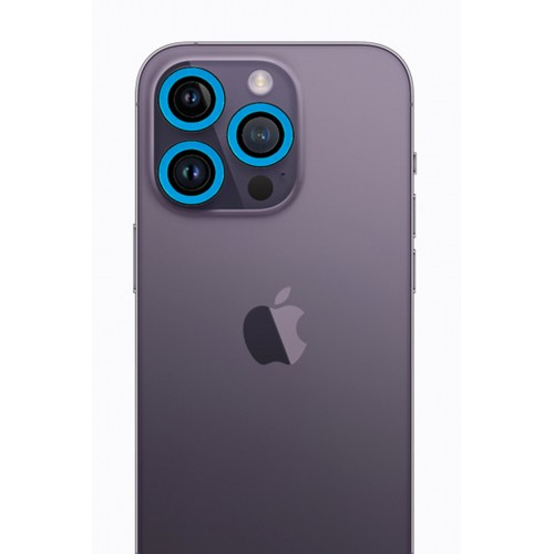 Newface iPhone 13 Pro Neon Fosforlu Kamera Lens - Mavi