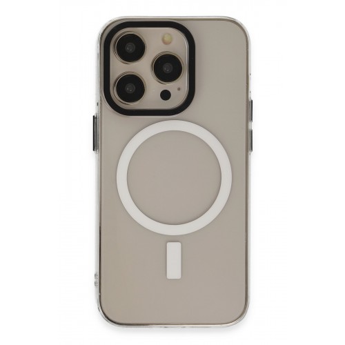 Newface iPhone 14 Pro Max Kılıf Anka PC Magneticsafe Sert Metal Kapak - Şeffaf