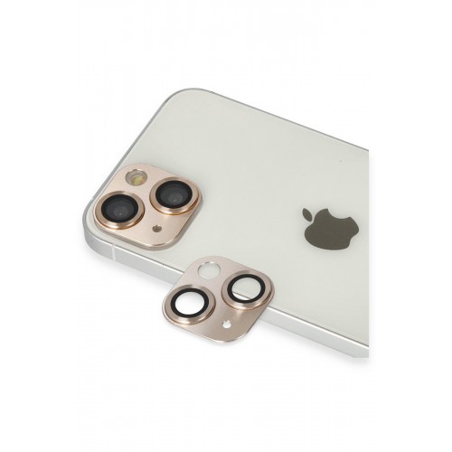 Newface iPhone 13 Mini Pers Alüminyum Kamera Lens - Gold Newface iPhone 13 Mini Pers Alüminyum Kamera Lens - Gold