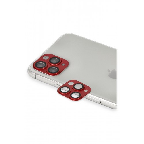Newface iPhone 11 Pro Max Pers Alüminyum Kamera Lens - Kırmızı Newface iPhone 11 Pro Max Pers Alüminyum Kamera Lens - Kırmızı