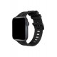 Newface Apple Watch 40mm KR408 Çizgili Silikon Kordon - Siyah Newface Apple Watch 40mm KR408 Çizgili Silikon Kordon - Siyah
