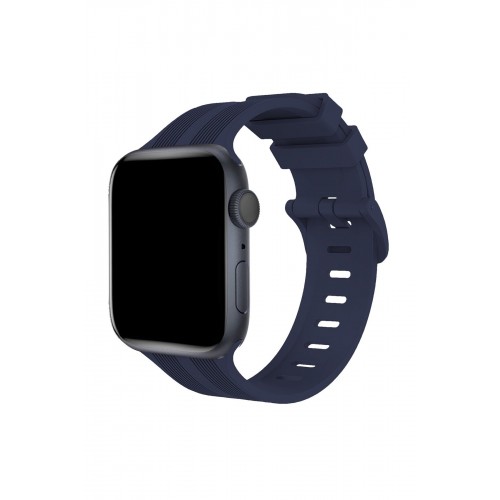 Newface Apple Watch 40mm KR408 Çizgili Silikon Kordon - Lacivert Newface Apple Watch 40mm KR408 Çizgili Silikon Kordon - Lacivert