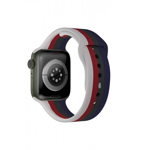 Newface Apple Watch 40mm Gökkuşağı Org Kordon - Beyaz-Lacivert Newface Apple Watch 40mm Gökkuşağı Org Kordon - Beyaz-Lacivert