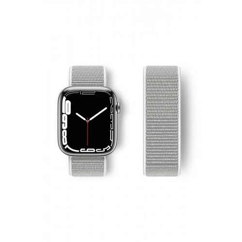Newface Apple Watch 42mm Hasırlı Cırtcırtlı Kordon - Beyaz Newface Apple Watch 42mm Hasırlı Cırtcırtlı Kordon - Beyaz