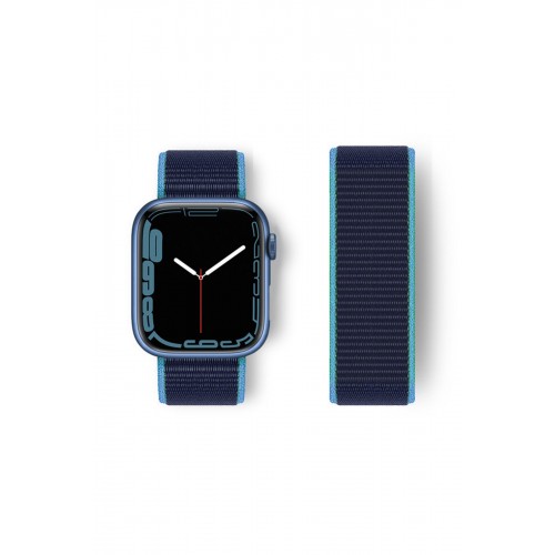 Newface Apple Watch 41mm Hasırlı Cırtcırtlı Kordon - Mavi-Lacivert Newface Apple Watch 41mm Hasırlı Cırtcırtlı Kordon - Mavi-Lacivert