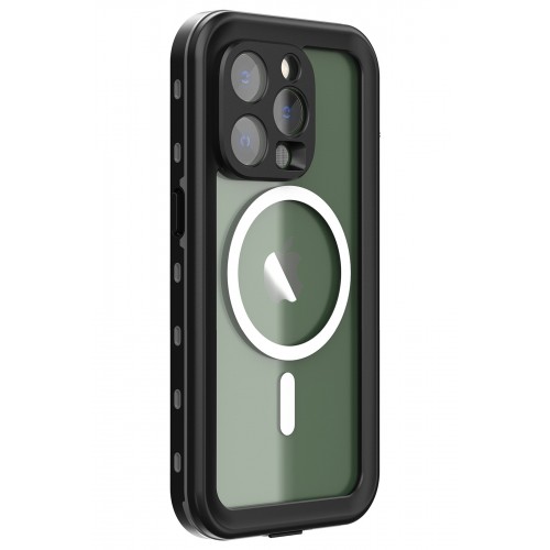 Newface iPhone 14 Pro Kılıf Red Pepper Magneticsafe Su Geçirmez Kılıf - Siyah-Gri