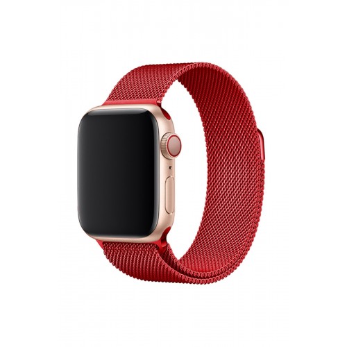 Newface Apple Watch 38mm Metal Mıknatıslı Kordon - Kırmızı Newface Apple Watch 38mm Metal Mıknatıslı Kordon - Kırmızı