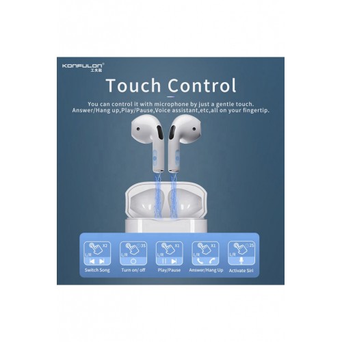 Konfulon BTS21 Kablosuz Airpods Kulaklık - Siyah Konfulon BTS21 Kablosuz Airpods Kulaklık - Siyah