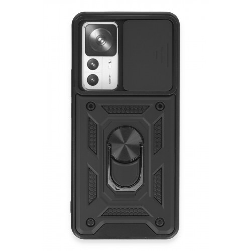 Newface Xiaomi Mi 12T Kılıf Pars Lens Yüzüklü Silikon - Siyah
