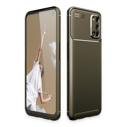 Newface Oppo A52 Kılıf Focus Karbon Silikon - Yeşil